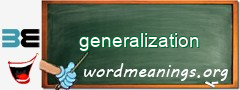 WordMeaning blackboard for generalization